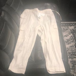 NWT $295!!! Vince linen cargo Capri pants large
